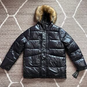 GUESS Puffer Jacket w/faux fur hood Sz Mens L
